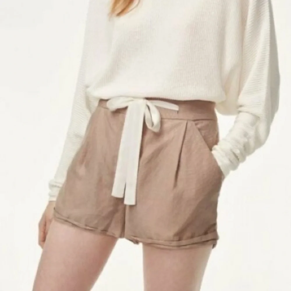 ARITZIA WILFRED Allegra Linen Blend Short in Tan Size 0 - Picture 1 of 16
